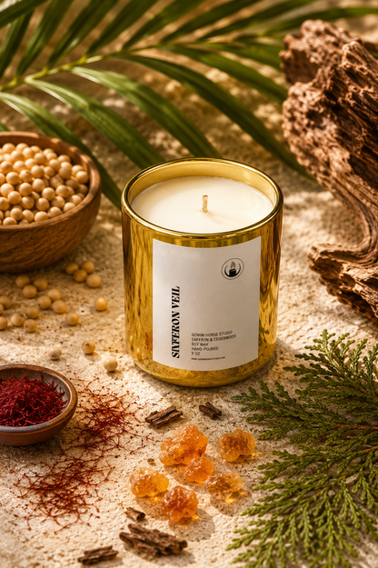 Saffron Veil – Saffron & Sandalwood Soy Candle