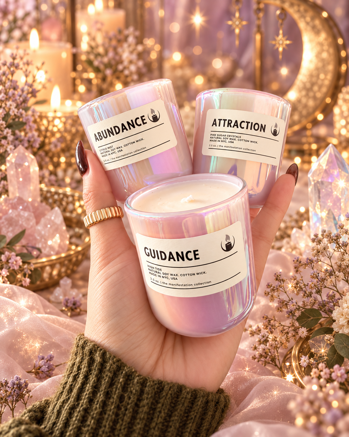 Manifestation – Abundance, Guidance & Attraction Mini Soy Candle Gift Set (3 x 2.5 oz)